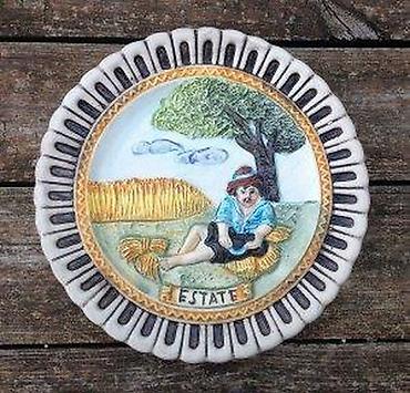 Ostali kućni dekor: Piatti \"Quattro stagioni\"" (set 4) in ceramica artistica. Made in — 10