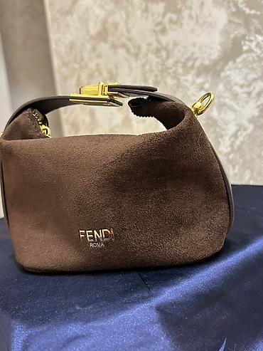 Çantalar: Fendi Roma çiyin/əl çantası - Material: yumşaq süet (çəhrayı-qəhvəyi — 4