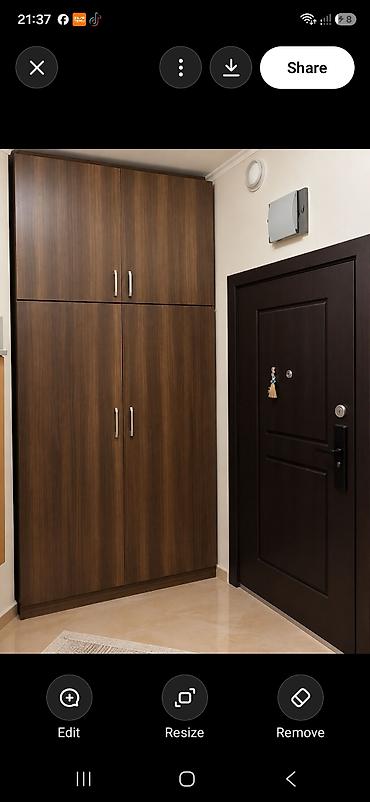Dörd qapılı divardan-divara quraşdırılan dolab - Material: ağac