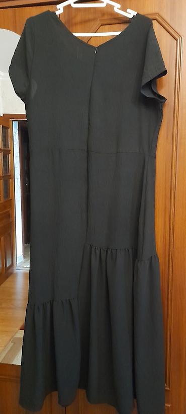 is batinka: Qara rəngli qadın paltarı - Model: maxi uzunluqda, A-kəsimli sərbəst — 5