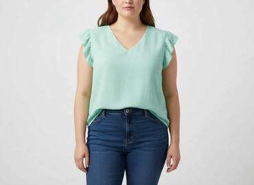 seledynowa bluzka: Bluzka damska, rozmiar 4XL