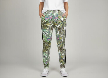 rick and morty ubrania: Material trousers for women, size S