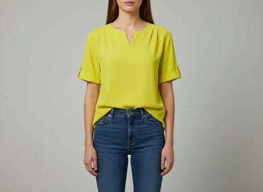 żółte bluzki z krótkim rękawem: Women's blouse, size M