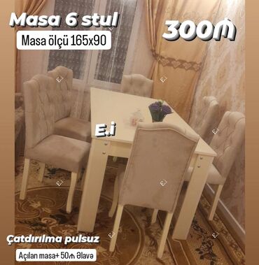 usaq stol stulu: Для гостиной, Новый, 6 стульев
