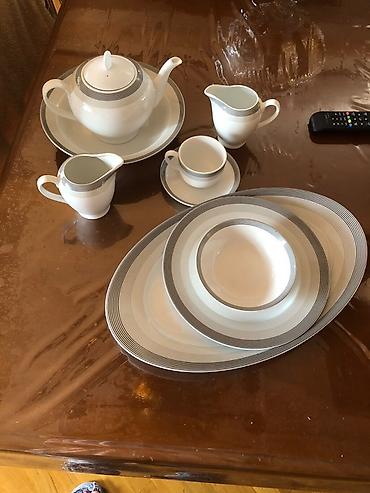 Çay dəsti, rəng - Ağ, Farfor, 12 nəfərlik