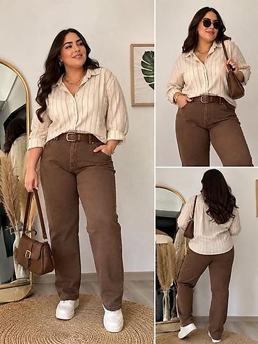 Şalvar, Stradivarius, XL, 2XL, 3XL, rəng - Qəhvəyi