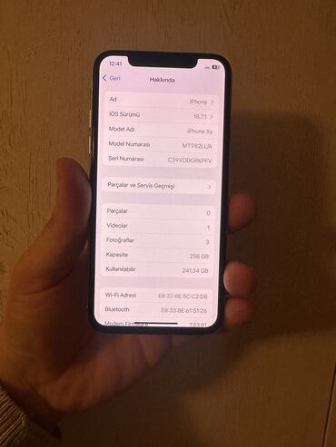 Apple iPhone: IPhone Xs, 256 GB, Ağ, Zəmanət, Face ID — 7