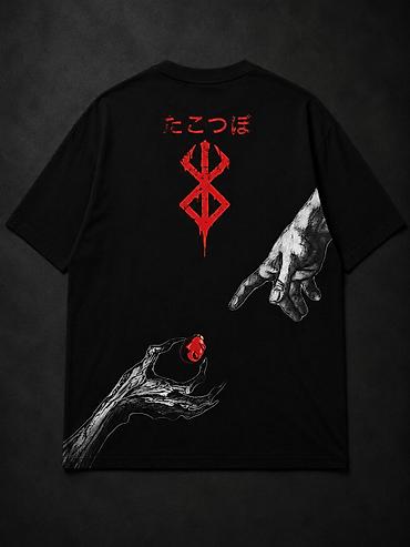 ag koynek: Qara qrafik T‑shirt kolleksiyası – anime/manga ilhamlı dizaynlar — 5