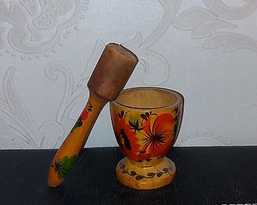 desler: Taxta dibək və həvəng dəsti - Material: təbii ağac - Komplekt: dibək — 1