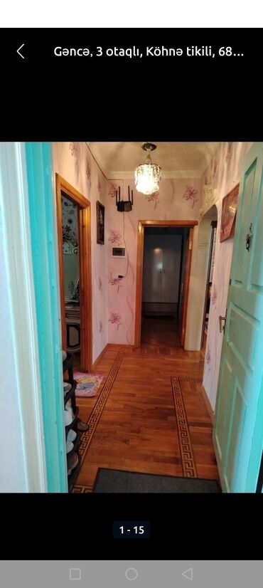 Köhnə tikili: Gəncə şəhərində 3 otaqlı mənzil. Köhnə tikili tipli. Plan və — 15