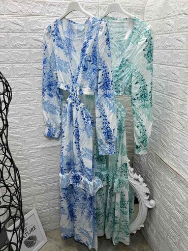 plave duge svecane haljine: One size, color - Multicolored, Oversize, Long sleeves