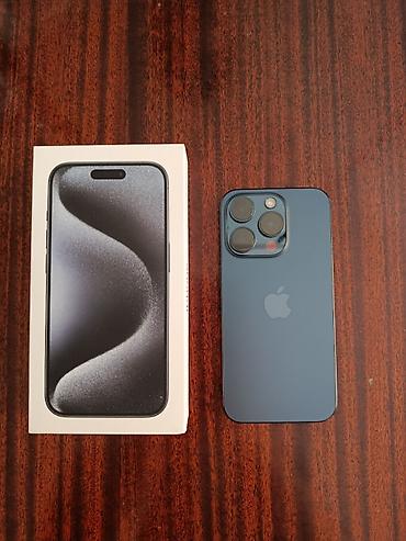 IPhone 15 Pro, 128 GB, Blue Titanium, Simsiz şarj, Face ID
