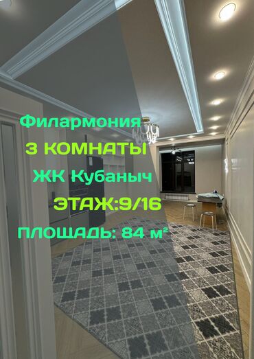 долгосрочная аренда квартир филармония: 3 комнаты, 84 м², Элитка, 9 этаж, Евроремонт