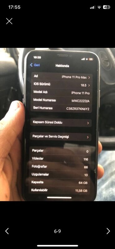 Apple iPhone: IPhone 11 Pro, 64 GB, Qara, Face ID — 3