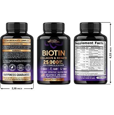 Витамины и БАДы: США для волос кожи ногтей суставов Биотин с коллагеном и кератином — 23