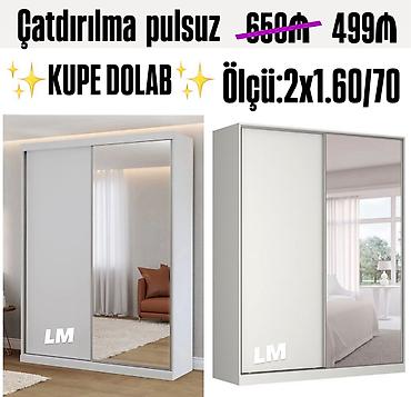 perla dolab: Kupe dolab – sürüşkən qapılı, modern dizayn. - Rəng: ağ tonlarda — 1
