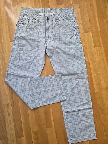 diskver duks: Muške pantalone × 2 para sa karo šarom – svetlosiva i svetlo bež — 2