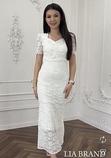 ажур: Одевала 1 раз состояние отличное Ажурное белое платье миди/макси — 3