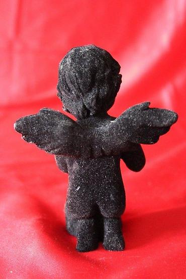 Figure: STARA FIGURA CRNI ANĐEO, GIPS I PLIŠ, RARITET | Stara drvena figura — 5