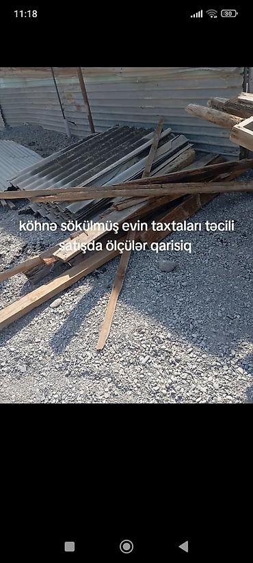 oyal məktəb ləvazimatları: Köhnə sökülmüş evdən çıxma taxta materialları satılır. Ölçülər — 1