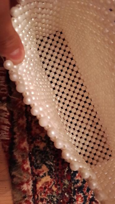 Çantalar: Mirvari fakturalı əl işi çanta - Material: Süni mirvari boncuklardan — 6