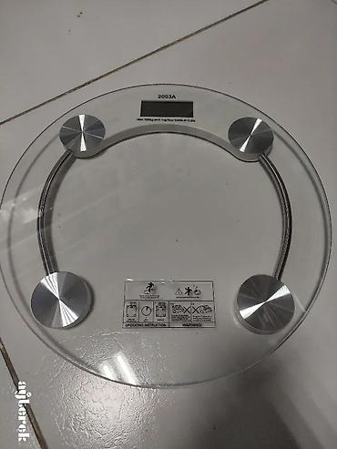 Şəffaf şüşə səthli elektron bədən tərəzisi (model 2003A) - Dairəvi