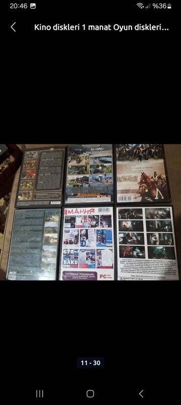 CD, DVD disklər və kassetlər: 30 azn 100 film diskler — 24