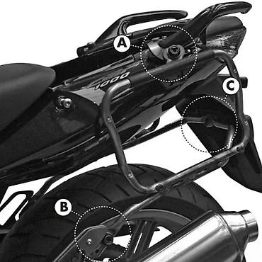 profil terasa wpc: Nosači bočnih kofera za motocikl – komplet levi/desni - Tip: čelični — 1