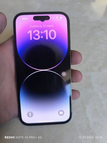 айфон 14 п: IPhone 14 Pro, Б/у, 128 ГБ, Deep Purple, Зарядное устройство, Чехол, 84 %