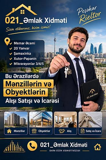 Mənzil kirayələyirəm: 021_Əmlak Xidməti – Peşəkar rieltor dəstəyi Xidmətlər: - Mənzillər və — 1