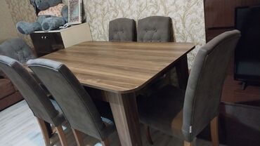продаю айфон 6: Qonaq otağı üçün, İşlənmiş, Kvadrat masa, 6 stul