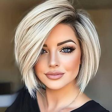 Perike i klipse: Perike – 3400 din Duga ravna perika sa šiškama, ombre prelaz crna → — 30