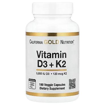 еды: D3 и К2 в форме MK-7, витамины California Gold Nutrition, 180 — 1