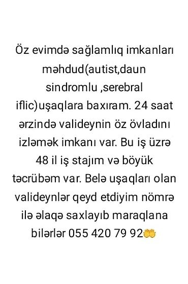 loqoped: Xüsusi qayğıya ehtiyacı olan uşaqlara ev şəraitində fərdi baxım — 1
