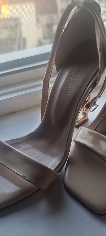 Ženska obuća: Saint Laurent Opium ženske sandale - Model: Opyum YSL Logo Heel — 6