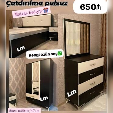 Masa və oturacaq dəstləri: Yataq otagi dəsti Sifarişlə və yeni Qiymət : 649₼ Dəstə