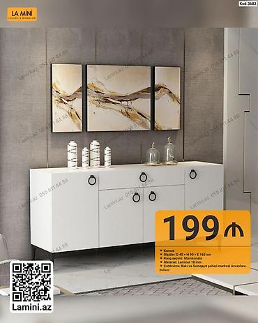 Komodlar: Məhsul: Komod (Kod: 3683) • Ölçülər: Dərinlik 40 sm × Hündürlük 90 sm — 1