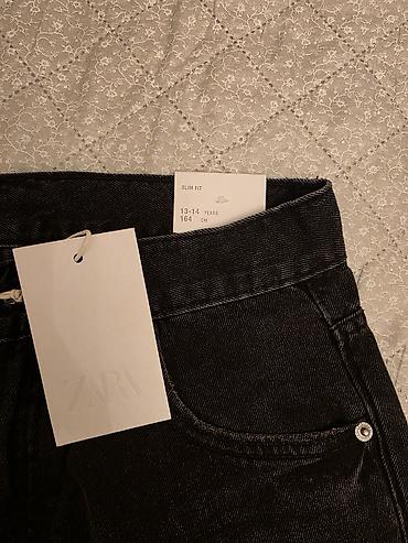 zara usaq geyim: ZARA uşaq/genc cins şalvarı - Model: Slim Fit - Ölçü: 13–14 yaş, 164 — 2