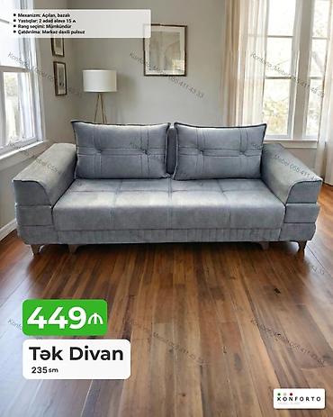 Tək divan – 235 sm - Açılan, bazalı mexanizm: gündəlik istifadəyə və