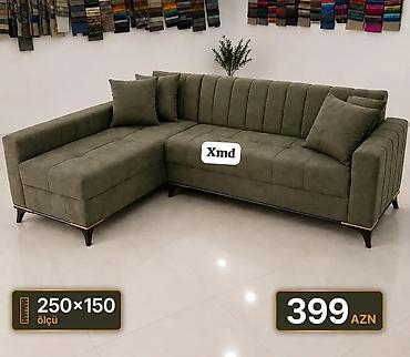 divan: Künc divanı – Xmd model - Ölçü: 250×150 sm - Rəng: zeytun-yaşıl - — 1