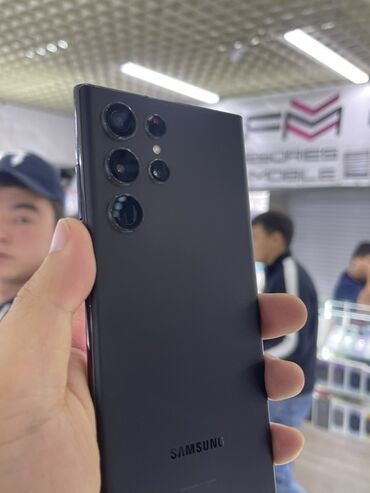 слот для сим карты: Samsung Galaxy S22 Ultra, Б/у, 256 ГБ, цвет - Черный, 2 SIM