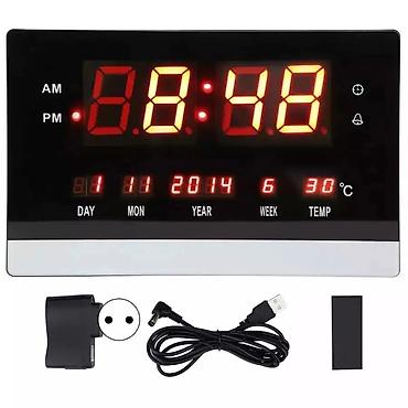 Ev üçün dekor: Elektron divar saatı🔆 🕔Rəqəmsal divar saatları 🔹Saat: AM/PM🕰 ☑️Ölkə — 3