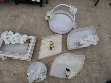 Xonça: Zərif gəlin-nişan aksesuarları dəsti - Komplet: dekoratif səbət — 9