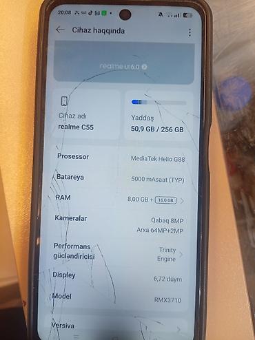 samsung m14 ekran: Realme C55, 256 GB, rəng - Qara — 4