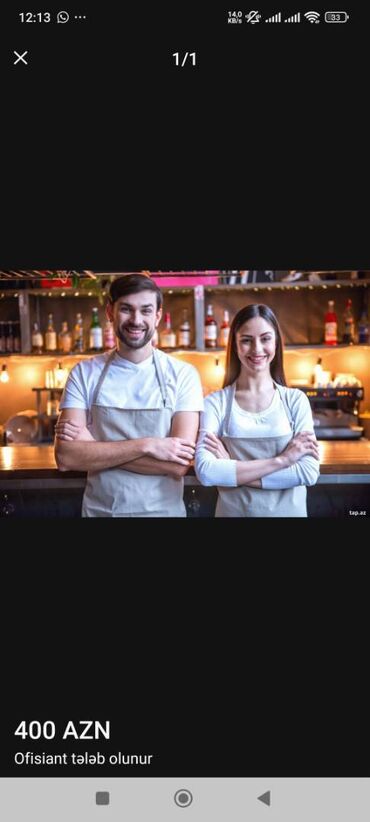 gece smeni iş elanları 2023: Ofisiant tələb olunur