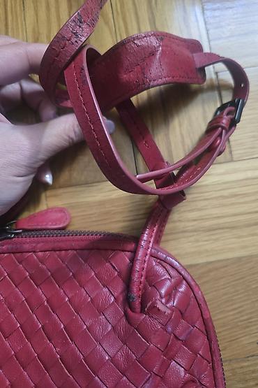 Torbe: Bottega Veneta Nodini crvena kozna torba sa dugačkim kaišem. Crossbody — 8