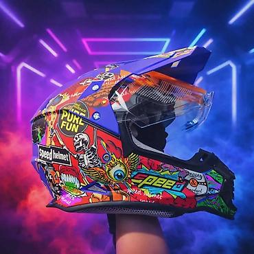 mopar akumulatori: Moto kaciga sa integralnim otvorom za bradu i vizir sistemom — 1