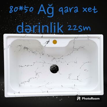 Mətbəx çanaqları: Yeni Dairəvi Mətbəx çanağı, Şkafsız, Akril — 18