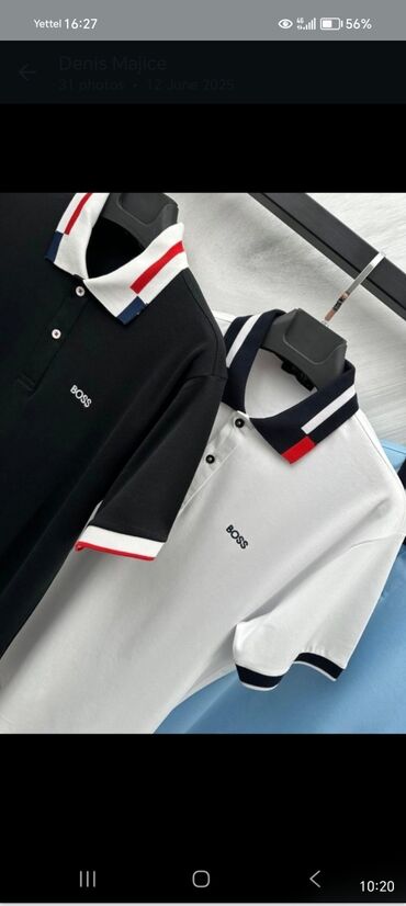 tom tailor majice sa kragnom: Shirt Short sleeves, L (EU 52), Boss, color - Black, Cotton
