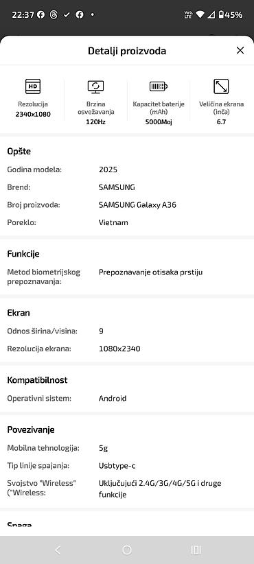 Samsung: Samsung A 36 porucuje se i ceka se 10-tak dana obavezna uplata pre na lalafo.rs — 16 Samsung: Samsung A 36 porucuje se i ceka se 10-tak dana obavezna uplata pre — 16